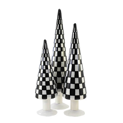 Christmas 18.0" Black Trees Set Of 3 Checkered Glass Tree Cody Foster - Decorative Sculptures 3 Christmas 18.0" Black Trees Set Of 3 Checkered Glass Tree Cody Foster - Decorative Sculptures
