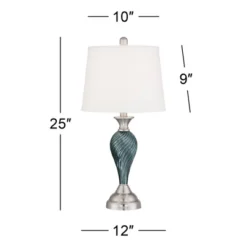Regency Hill Arden Coastal Table Lamps 25" High Set Of 2 Green Blue Glass Twist Empire Shade For Bedroom Living Room Bedside Nightstand Office Family 13 Regency Hill Arden Coastal Table Lamps 25" High Set Of 2 Green Blue Glass Twist Empire Shade For Bedroom Living Room Bedside Nightstand Office Family -Home Decor Shop GUEST b6440638 1f31 45b2 8b17 80a05dad3a55