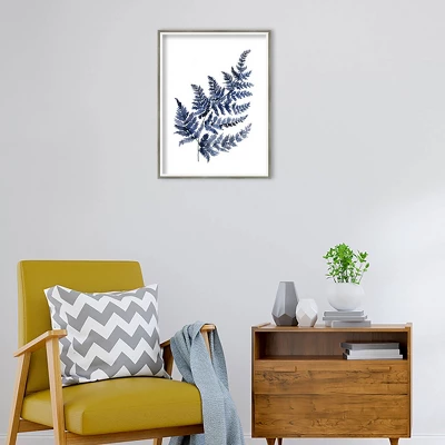 19" X 25" Botanical Fern Indigo By Sara Berrenson Wood Framed Wall Art Print - Amanti Art 5 19" X 25" Botanical Fern Indigo By Sara Berrenson Wood Framed Wall Art Print - Amanti Art - Image 3