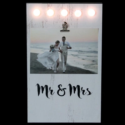 Northlight LED Lighted Mr & Mrs Picture Frame With Clip - 4" X 6" 4 Northlight LED Lighted Mr & Mrs Picture Frame With Clip - 4" X 6" - Image 2
