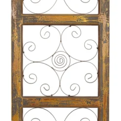 36" X 14" Wood Scroll Window Inspired Wall Decor With Metal Scrollwork Relief Brown - Olivia & May -Home Decor Shop GUEST b7e0de7f 5f0c 4af6 aa9f e5fc861ea982
