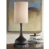 360 Lighting Modern Table Lamp With Dimmable USB And Outlet Workstation Base 24.5" High Bronze Tan Fabric Cylinder For Living Room Desk Bedroom -Home Decor Shop GUEST b9341ef2 5b16 4779 b379 815b44756c77