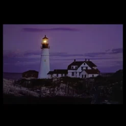 Northlight LED Lighted Coastal Lighthouse Home With Sunset Canvas Wall Art 15.75" X 23.5"