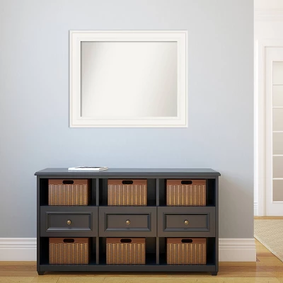 34" X 28" Non-Beveled Ridge White Wall Mirror - Amanti Art 7 34" X 28" Non-Beveled Ridge White Wall Mirror - Amanti Art - Image 5