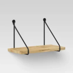 Wood Wall Shelf With Hanging Wire Natural/Black - Threshold™ -Home Decor Shop GUEST bb26f91a 6bd6 4d71 8b2b f837867b48f4