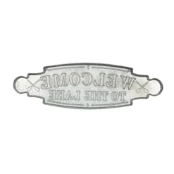 Metal Sign Welcome To The Lake Wall Decor Blue - Olivia & May -Home Decor Shop GUEST bcde0f4b 8528 4177 b1de a2bd275d1149