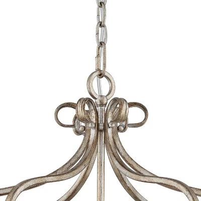 Vienna Full Spectrum Stella Antique Soft Silver Chandelier 22" Wide French Crystal Glass 6-Light Fixture For Dining Room House Foyer Kitchen Island 6 Vienna Full Spectrum Stella Antique Soft Silver Chandelier 22" Wide French Crystal Glass 6-Light Fixture For Dining Room House Foyer Kitchen Island - Image 4