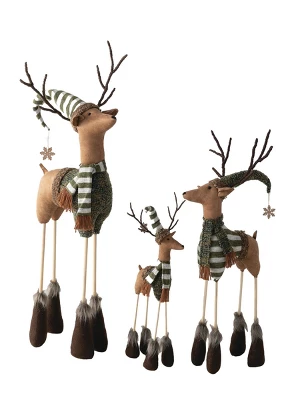 Sullivans Set Of 3 Standing Deer Figurines 37"H, 32"H & 23"H Brown 5 Sullivans Set Of 3 Standing Deer Figurines 37"H, 32"H & 23"H Brown - Image 3