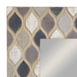 Wood Wall Mirror With Diamond Pattern Beige - Olivia & May 39 Wood Wall Mirror With Diamond Pattern Beige - Olivia & May -Home Decor Shop GUEST bd7c7a24 7502 45c6 94da 1668f48fb993
