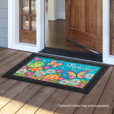Butterfly Garden Spring Doormat Welcome Indoor Outdoor 30" X 18" Briarwood Lane 4 Butterfly Garden Spring Doormat Welcome Indoor Outdoor 30" X 18" Briarwood Lane - Image 2