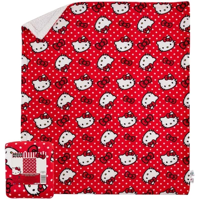 The Northwest Company Sanrio Hello Kitty Red Polka Dots Throw Blanket | 50 X 60 Inches 6 The Northwest Company Sanrio Hello Kitty Red Polka Dots Throw Blanket | 50 X 60 Inches - Image 4