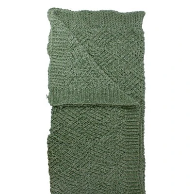 Northlight Green Chenille Cable Knit Rectangular Throw Blanket 50" X 60" 4 Northlight Green Chenille Cable Knit Rectangular Throw Blanket 50" X 60" - Image 2