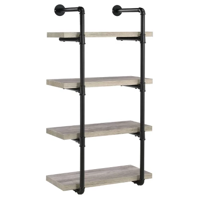 24" Elmcrest 4 Shelf Wall Bookcase With Black Frame - Coaster 13 24" Elmcrest 4 Shelf Wall Bookcase With Black Frame - Coaster - Image 11