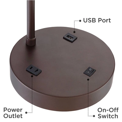 360 Lighting Colby Bronze Finish Desk Lamps Set Of 2 With Outlets And USB Ports 6 360 Lighting Colby Bronze Finish Desk Lamps Set Of 2 With Outlets And USB Ports - Image 4