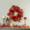 Northlight Leaves And Flowers Fall Harvest Wreath - 24-Inch, Unlit -Home Decor Shop GUEST c191f948 b28f 469e 878f 3d476e7ae236