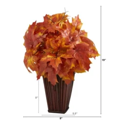 Nearly Natural 19-in Autumn Maple Leaf Artificial Plant In Decorative Planter 10 Nearly Natural 19-in Autumn Maple Leaf Artificial Plant In Decorative Planter -Home Decor Shop GUEST c1ef58f1 7357 448c 9318 fca2f3c05aa5