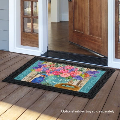 Farm Fresh Peonies Spring Doormat Floral Indoor Outdoor 30" X 18" Briarwood Lane 4 Farm Fresh Peonies Spring Doormat Floral Indoor Outdoor 30" X 18" Briarwood Lane - Image 2