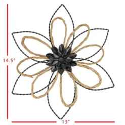 Black Flower Metal & Reed Wall Art - Foreside Home & Garden -Home Decor Shop GUEST c329ff4a 18cd 4476 9820 3346ac5effdb