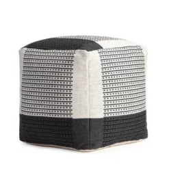 Carrapateira Pouf Black/Ivory - Anji Mountain