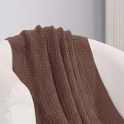 Pietra Luxury Acrylic Cozy Throw Blanket 50" X 60" Chocolate By Plazatex 3 Pietra Luxury Acrylic Cozy Throw Blanket 50" X 60" Chocolate By Plazatex