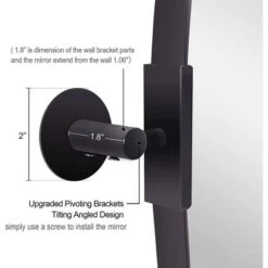 ANDY STAR P02-S10-O2538B Modern 25 X 38 Inch Oval Wall Hanging Bathroom Vanity Mirror With Adjustable Pivoting Stainless Steel Frame, Matte Black -Home Decor Shop GUEST c3c24549 75ed 471e a845 0f1e50c59abd