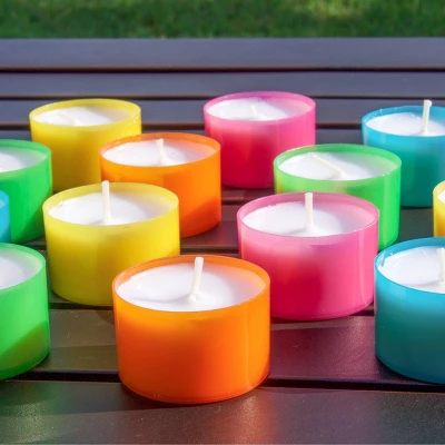 96pc Tealight Candles Blue/Pink/Yellow - Stonebriar Collection 4 96pc Tealight Candles Blue/Pink/Yellow - Stonebriar Collection - Image 2