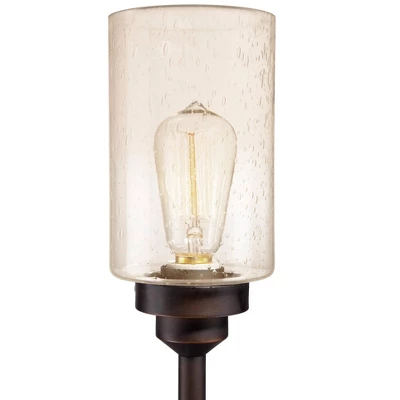 Franklin Iron Works Libby Modern Industrial Tree Floor Lamp 66" Tall Oiled Bronze Metal 3 Light Dimmable LED Amber Seedy Glass For Living Room Bedroom 4 Franklin Iron Works Libby Modern Industrial Tree Floor Lamp 66" Tall Oiled Bronze Metal 3 Light Dimmable LED Amber Seedy Glass For Living Room Bedroom - Image 2
