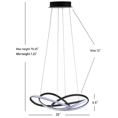 25" Metal Adjustable Alexia Abstract Integrated Pendant (Includes Energy Efficient Light Bulb) Black - JONATHAN Y 5 25" Metal Adjustable Alexia Abstract Integrated Pendant (Includes Energy Efficient Light Bulb) Black - JONATHAN Y - Image 3