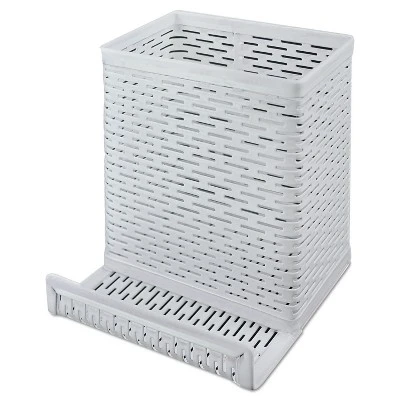 Artistic Urban Collection Punched Metal Pencil Cup/Cell Phone Stand 3 1/2 X 3 1/2 White ART20014WH 3 Artistic Urban Collection Punched Metal Pencil Cup/Cell Phone Stand 3 1/2 X 3 1/2 White ART20014WH