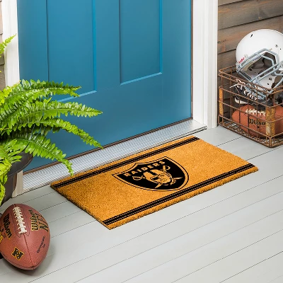 Evergreen Las Vegas Raiders Logo Turf Mat, Brown- 28 X 16 Inches Indoor Outdoor Doormat 6 Evergreen Las Vegas Raiders Logo Turf Mat, Brown- 28 X 16 Inches Indoor Outdoor Doormat - Image 4