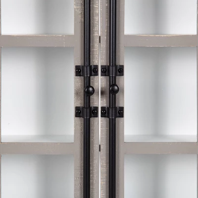 30" X 6.5" X 27.5" Hutchins Decorative Farmhouse Wood Wall Cabinet White/Gray - Kate & Laurel All Things Decor 5 30" X 6.5" X 27.5" Hutchins Decorative Farmhouse Wood Wall Cabinet White/Gray - Kate & Laurel All Things Decor - Image 3