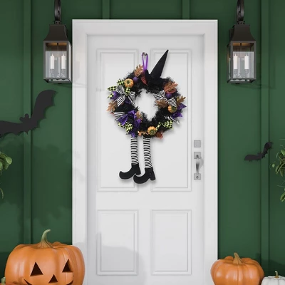 Skeleteen Halloween Witch Wreath For Indoor/Outdoor Décor - 24 In 3 Skeleteen Halloween Witch Wreath For Indoor/Outdoor Décor - 24 In