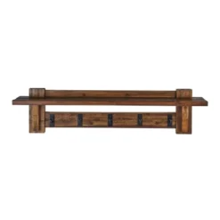Durango Industrial Wood Coat Hook Entryway Shelf Dark Brown - Alaterre -Home Decor Shop GUEST c6a51f3a 5de8 4d03 9cd2 56c6860aa951