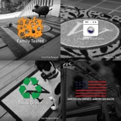 2'x3' ColorStar Prairie Grid Door Mat Black - Bungalow Flooring -Home Decor Shop GUEST c6b6a7a9 4eb4 46e4 adb5 94b131214201