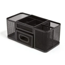 TRU RED 7-Compartment Wire Mesh Accessory Holder Matte Black TR57541-CC