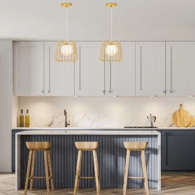 9.87" Lucas Caged Globe Shade Pendant Light - River Of Goods 5 9.87" Lucas Caged Globe Shade Pendant Light - River Of Goods - Image 3