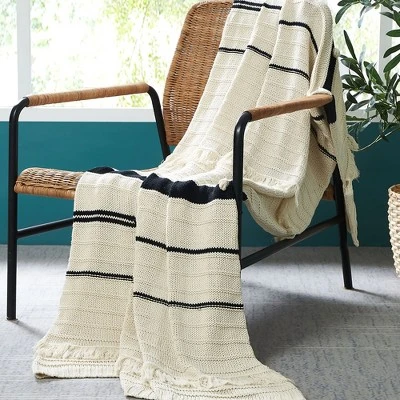 Modern Threads 100% Cotton Knit Throw 50" X 70", Tarek. 3 Modern Threads 100% Cotton Knit Throw 50" X 70", Tarek.
