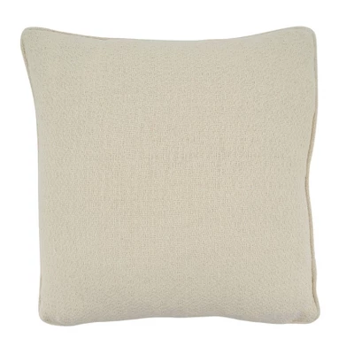 Saro Lifestyle Saro Lifestyle Cotton Pillow Cover With Flowers Applique Design, Ivory, 18" 3 Saro Lifestyle Saro Lifestyle Cotton Pillow Cover With Flowers Applique Design, Ivory, 18"