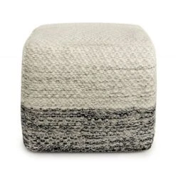 Saul Square Woven PET Polyester Pouf Gray/White - WyndenHall -Home Decor Shop GUEST c8331b38 f8ba 495c bfa2 711d096d3153