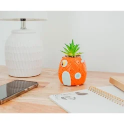 Nickelodeon Silver Buffalo SpongeBob Pineapple House 5-Inch Ceramic Planter With Artificial Succulent -Home Decor Shop GUEST c8780e34 8046 479c 9e25 3fd74f9ea6a8