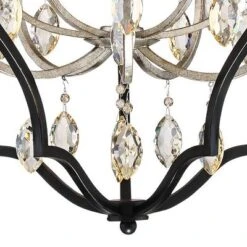 Possini Euro Design Clara Black Silver Pendant Chandelier 27" Wide Industrial Ornate Cage Amber Crystal 5-Light Fixture For Dining Room Kitchen Island -Home Decor Shop GUEST c8ef7c20 50d0 44a5 b0a3 014bd4bff4e6