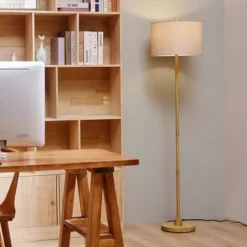 62" Cove Light Faux Wood Floor Lamp With Jute Shade - Globe Electric -Home Decor Shop GUEST c94e8fd7 03b7 40a9 af5b 839c657f566f