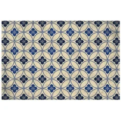 FlorArt Palisades Low Profile Easy Clean Kitchen Mat Blue/Cream - Bungalow Flooring -Home Decor Shop GUEST c9512762 7721 4e54 a3a7 4e4e5afb4d85