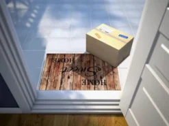 GoodGram Montauk Accents Home Sweet Home Welcome Outdoor Rubber Entrance Mat 18x30 - Farmhouse Plank