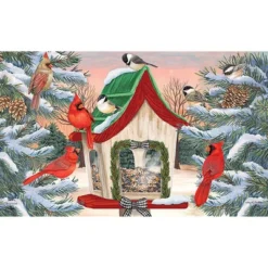 Snowy Birdhouse Winter Doormat 30" X 18" Indoor Outdoor Briarwood Lane -Home Decor Shop GUEST ca51be79 1088 4ce6 8239 b9880421ed66