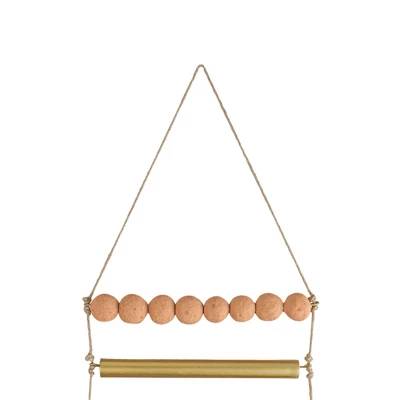 Beaded Ladder Wall Hanging Terracotta, Metal & Jute By Foreside Home & Garden 5 Beaded Ladder Wall Hanging Terracotta, Metal & Jute By Foreside Home & Garden - Image 3