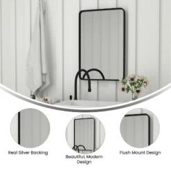 Emma And Oliver 20" X 30" Rectangular Wall Mirror With Black Frame, Silver Backing For Clarity And Shatterproof Glass For Entryways, Bathrooms & More -Home Decor Shop GUEST cbf4e27d f3e2 4c78 a964 40a9e9e3cf75