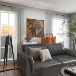 Set Of 3 Wood Geometric Slatted Wood Design Wall Decors Brown - Olivia & May -Home Decor Shop GUEST ccb66004 c140 4b05 80fd 8b718220b997