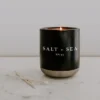 Sweet Water Decor Salt & Sea 12oz Black Stoneware Candle