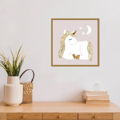 16" X 16" Sleepy Unicorn II By Victoria Barnes Framed Canvas Wall Art - Amanti Art 6 16" X 16" Sleepy Unicorn II By Victoria Barnes Framed Canvas Wall Art - Amanti Art - Image 4